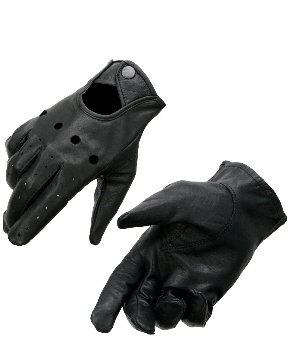 NWT Milwaukee Leather SH729  Black Unlined Leather Professional Driving Gloves